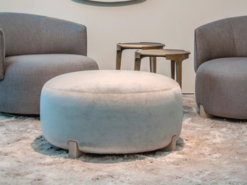 JANE - Upholstered round fabric pouf by Piet Boon - view 2